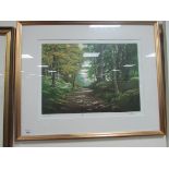 Framed limited edition print 7/350 'Secret Path' signed 'Mark Spain'