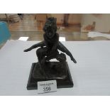 Bronze leap frog figure