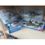 4 new and boxed model toy helicopters and planes