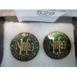 Pair of enamel badges Lincolnshire Rifle Association