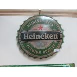 Heineken hanging bottle top sign