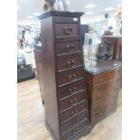 Tapering hard wood 9 drawer chest