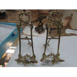 Pair of brass picture stands