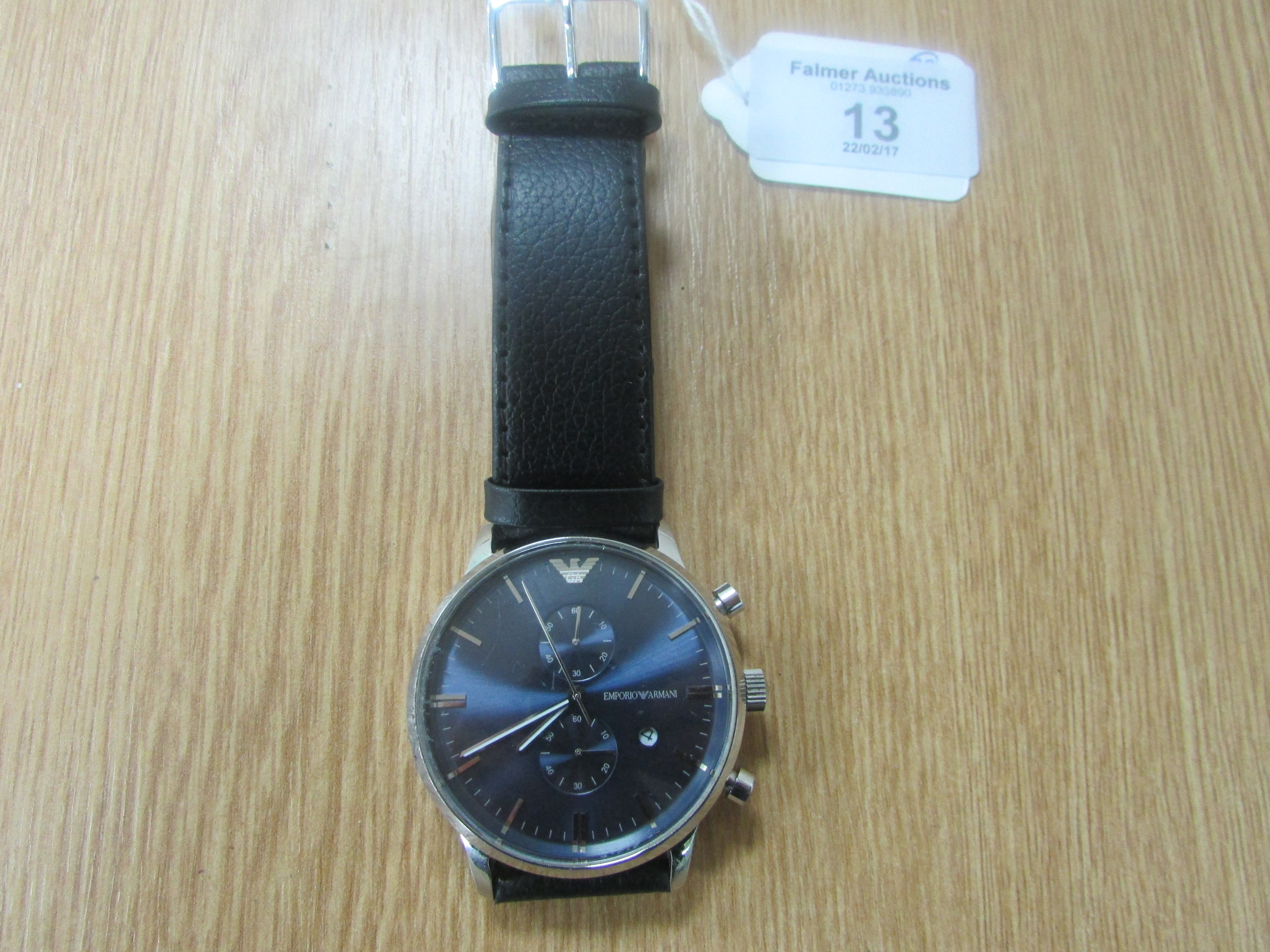 Armani blue face gents watch