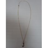 9ct gold 'J' pendant and chain