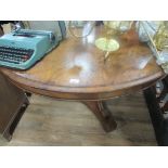 Walnut circular pedestal table