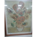 framed print 'Van Gough Sunflowers'