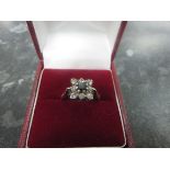 925 silver multi-stone flower ring
