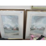 Pair of framed water colours signed 'Lambert'