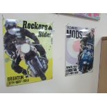 x 2 metal advertising Mods & Rockers sign