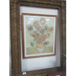 Ornate picture frame approx 3'7" x 2'7"