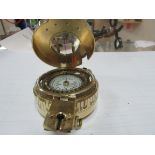 Polished brass heavy military / naval compass
