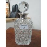 Hall marked Silver collared decanter by Preece & Williscombe