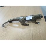 Cast bronze leopard approx 30cm long