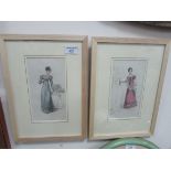 2 framed Victorian fashion plates