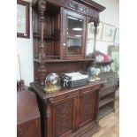 Carved oak Victorian dresser