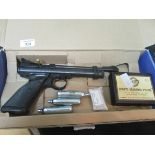 Crossman 2240 air gun / pistol with gas and pellets plus Webley starting pistol