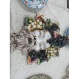 Pottery Bacchus wall mask