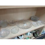 Cut glass plates and bowls