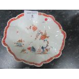 18thC Chelsea porcelain shaped oval dish a/f (hairline cracks)