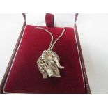 925 silver elephant pendant and chain