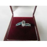 925 silver blue stone ring