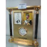 Gilt / Brass presentation clock celebrating 65th Birthday Sultan of Brunei