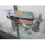 Vintage Shards Toffee tin with 3 pewter figures Royal Hampshire