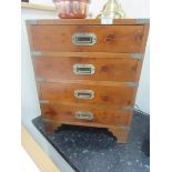 Yew wood military chest of drawers