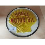 Heavy round Shell cast sign