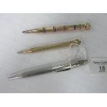 Longer lead silver pencil, Birmingham 1947 William Maston Whal Ever Sharp gold filled pencil and