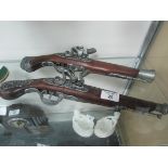 2 x replica Flintlock pistols