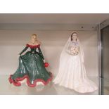 Royal Worcester figure Elizabeth II + coalport figure Christmas 2011