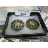 Pair of enamel Lincolnshire Rifle Association badges