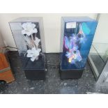 2 x illuminated flower lamps