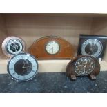 5 various Art Deco clocks