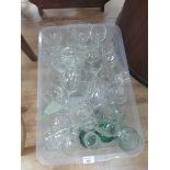 Large box of various glasses