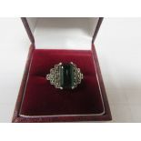 925 silver green stone ring