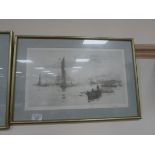 Framed print signed 'Wyllie'