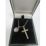 925 silver cross / St. Christopher and chain