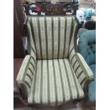 Bone inlaid Victorian chair