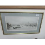 Framed print signed 'Wyllie'