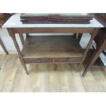 Wooden hall table with 2 drawers