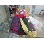 Selection of scarves and ties by Bianco Levrin Armani and Versace + Prada babies shoes