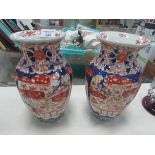 Pair of Imari vases (one a/f)