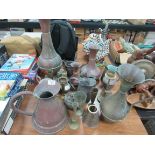 Large quantity of pewter / copper and brass