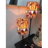 2 shade Tiffany style lamp approx 33" high