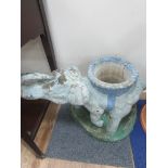 Stone elephant approx 16" high garden planter