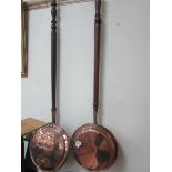 2 Victorian copper warming pans