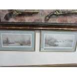 Pair framed prints signed 'Wyllie'